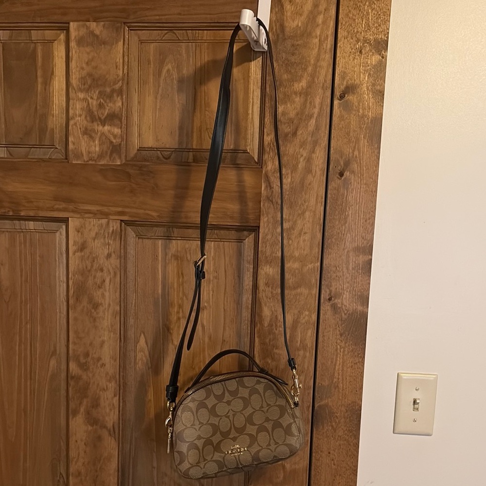 Coach Tan and Black Crossbody Bag